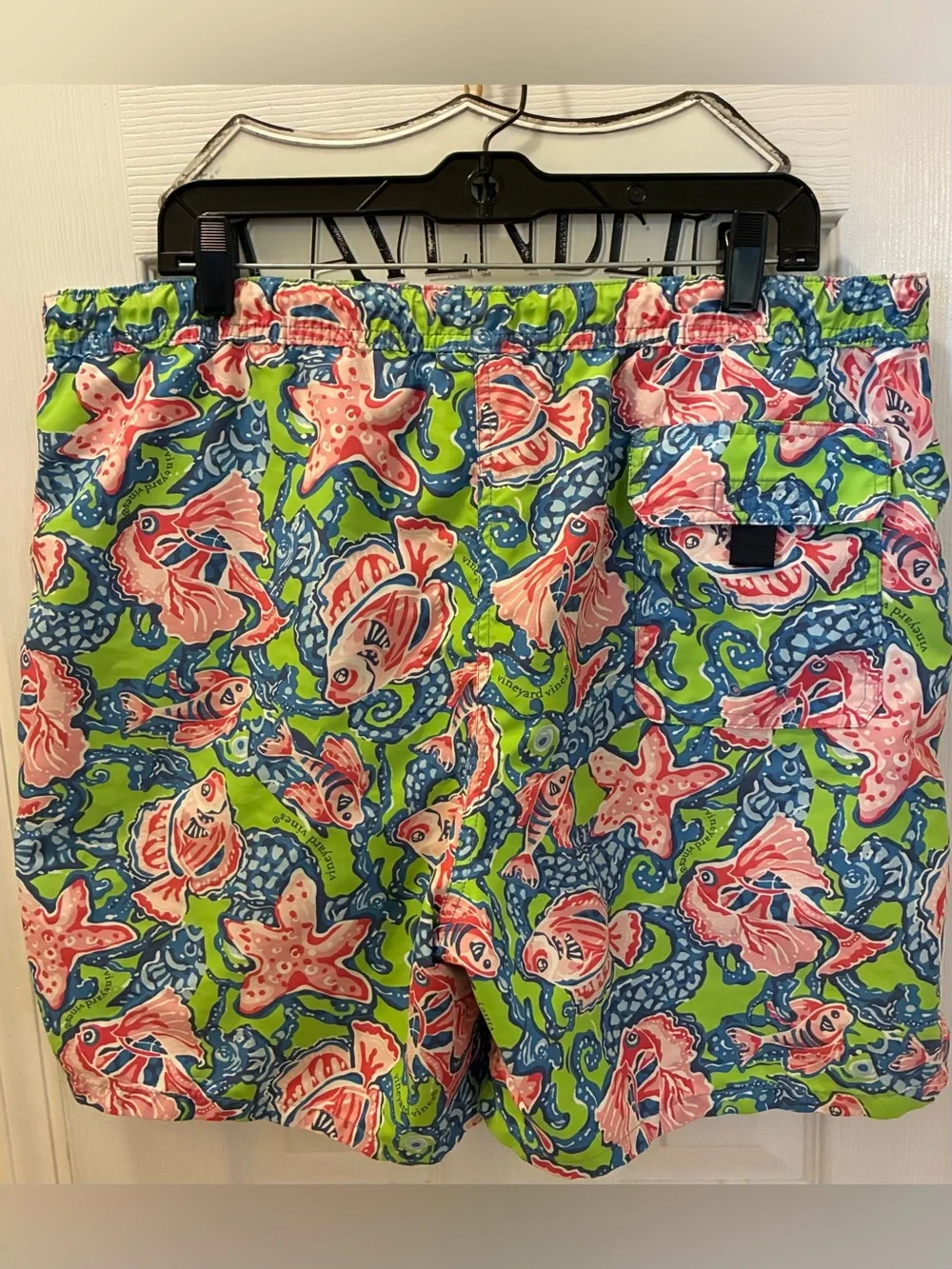 Vineyard Vines Pink, Blue & Lime Fish Print Shorts